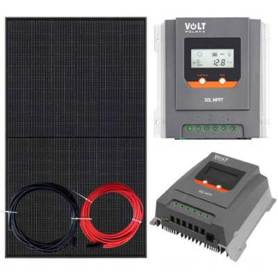 Panel Słoneczny 440W Full Black Zestaw Solarny Regulator MPPT 20A 12/24v