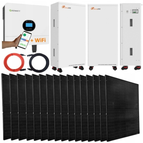 Zestaw Solarny 6000W OFF-GRID Growatt Magazyn LifePO4 15kWh Panele 8000W