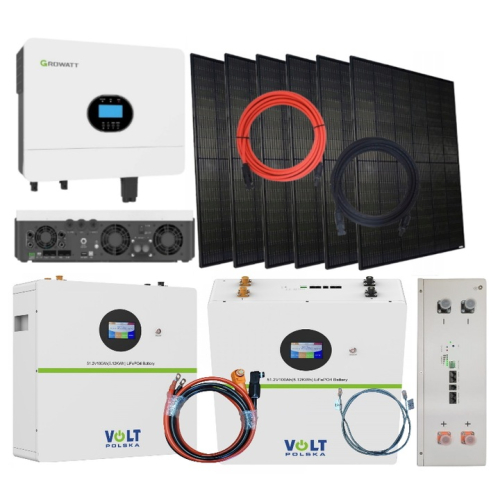 Zestaw Solarny 6000W OFF-GRID Growatt Magazyn LifePO4 5kWh Panele 3kW