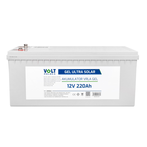 Akumulator Gel VPRO Premium 12V 220Ah Żelowy VRLA Bateria Magazyn Energii Bezobsługowy
