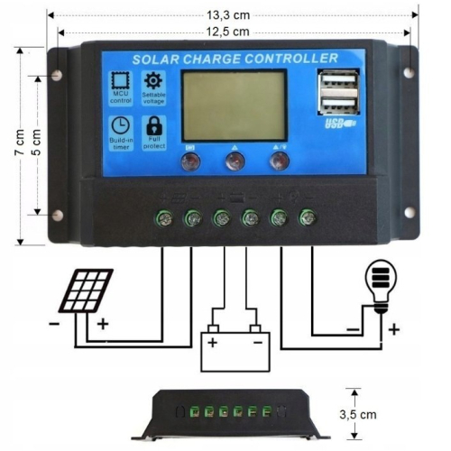 Zestaw Solarny Panel Słoneczny 405W MONO + Regulator 30a PWM Zestaw do ładowania akumulatora