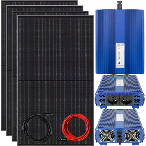 Zestaw Solarny Fotowoltaiczny Do Grzania Wody 3000W MPPT Panele słoneczne full black 4 x 405W