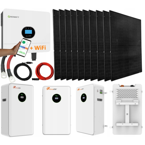 Zestaw Solarny 6000W OFF-GRID Growatt Magazyn LifePO4 5kWh Panele 4kW