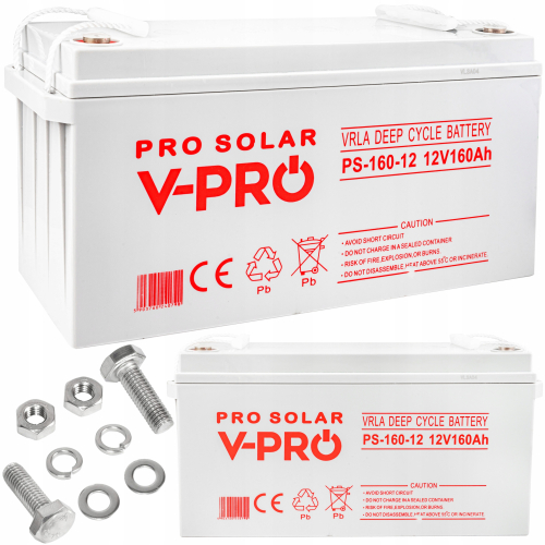 Akumulator VPRO SOLAR 12V 160Ah Deep cycle Ups Kamper Piec CO