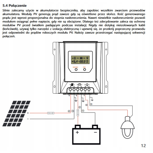 Regulator SOLARNY ŁADOWANIA MPPT 100V 12V/24V 40A do paneli słonecznych