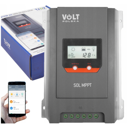 Regulator ładowania paneli modułów fotowoltaicznych solarny MPPT 30A 12/24v Bluetooth na kamper