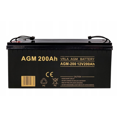 Akumulator Bezobsługowy AGM 12V 200Ah Bateria Magazyn Energii Do UPS Pieca CO Kampera Łodzi