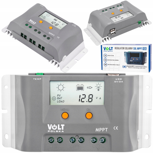 Regulator Ładowania Solarny 12V Panel LCD 10A MPPT do paneli modułów fotowoltaicznych