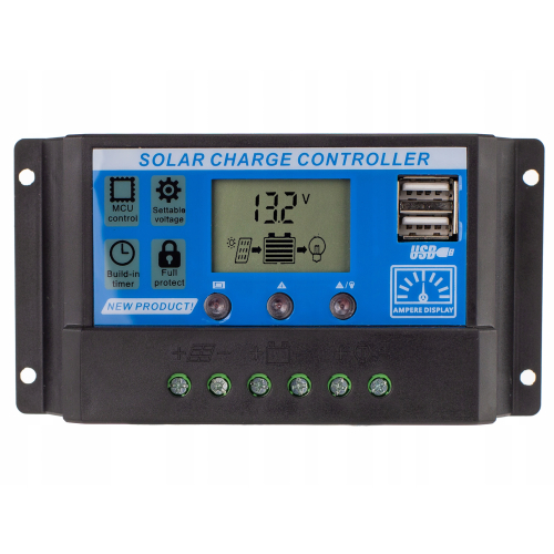 Regulator Ładowania Solarny 12V / 24V PANEL LCD 30A PWM