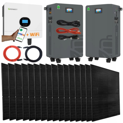 Zestaw Solarny 6000W OFF-GRID Growatt Magazyn LifePO4 15kWh Panele 4400W