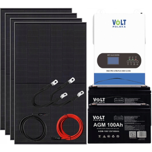 ZESTAW SOLARNY 3000W X4 PANELE 440W SOLAR PRZETWORNICA 230v MPPT AKUMULATOR