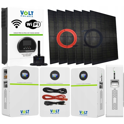 Zestaw fotowoltaiczny OFFGRID 5000W Przetwornica 230V Magazyn LifePO4 10kWh