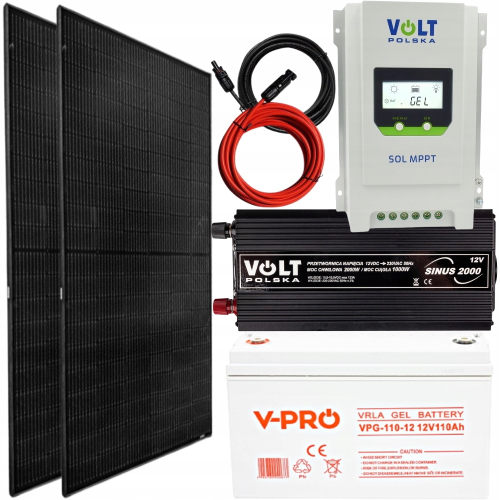 Zestaw Solarny do Kampera Przyczepy 2000w Panel Regulator Przetwornica 230v
