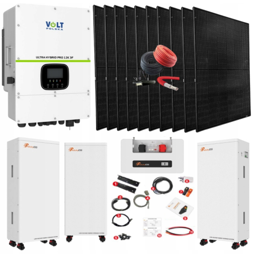 Zestaw Solarny Inwerter 12000W 3 fazy OFF-GRID + Magazyn LifePO4 15kWh + PV